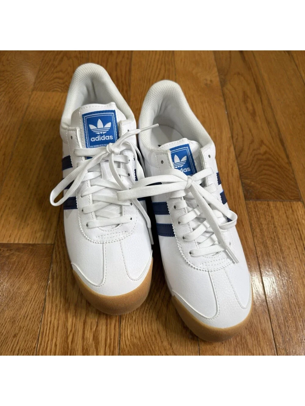 Men’s Size 9 Adidas Samoa White Blue Gum Sneakers EG6088 Originals Shoes